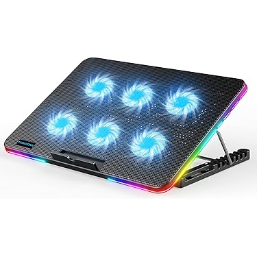 ブラック LEDライト付き ノートパソコン用冷却ファン 低騒音25dB 強力 ミニ吸引式ノートパソコン用冷却ファン ノートPCに CPUクーラー